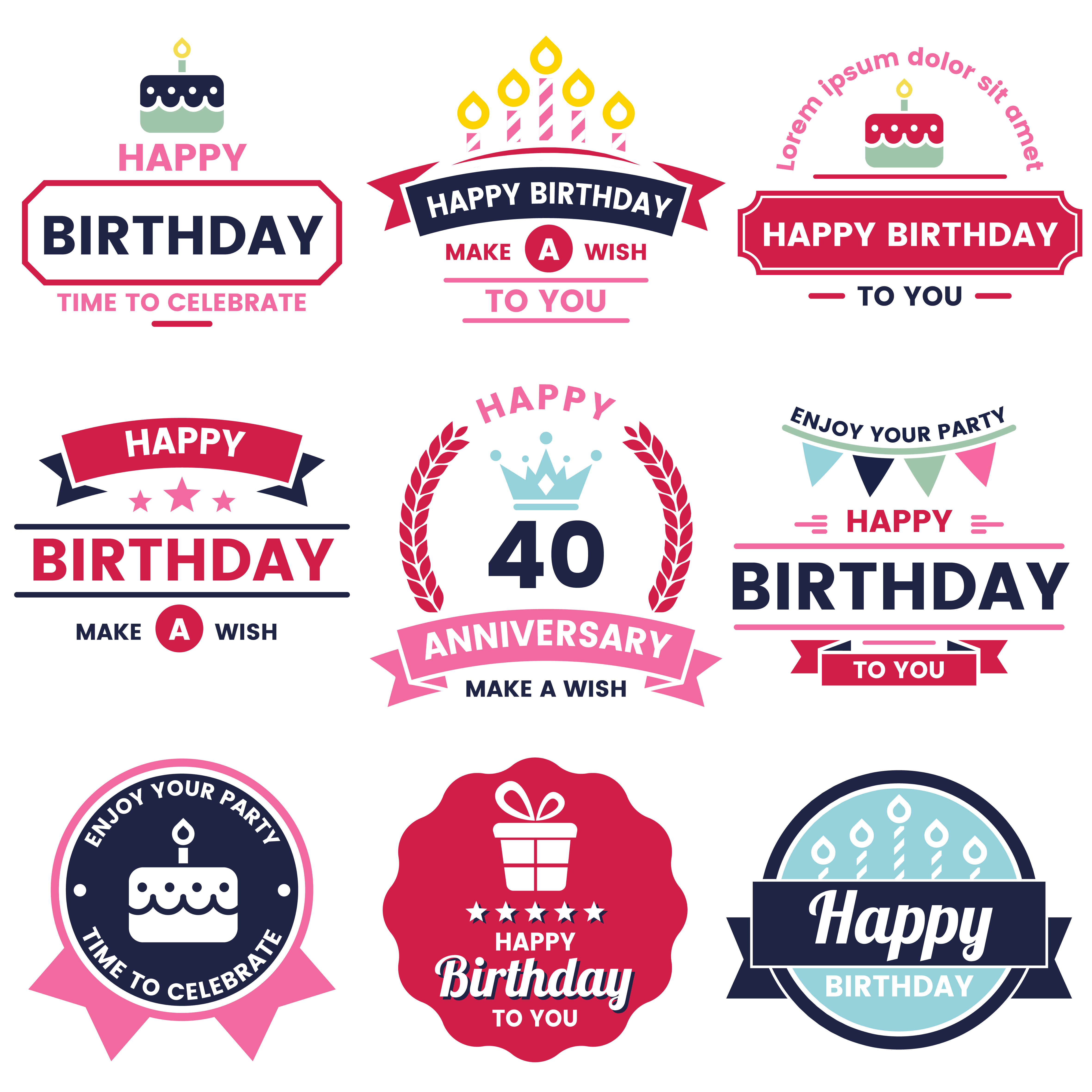 Download Happy Birthday Vector Logo for banner - Download Free ...