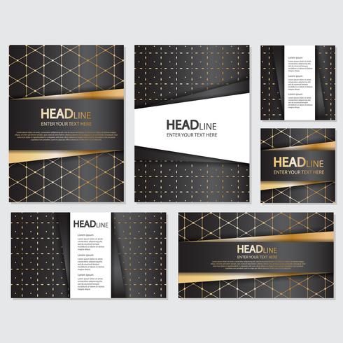 Gold banner background flyer style Design Template vector