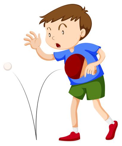 Boy playint table tennis vector