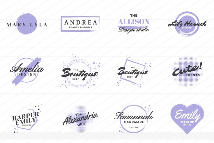 Logo retro vintage femenino para banner vector