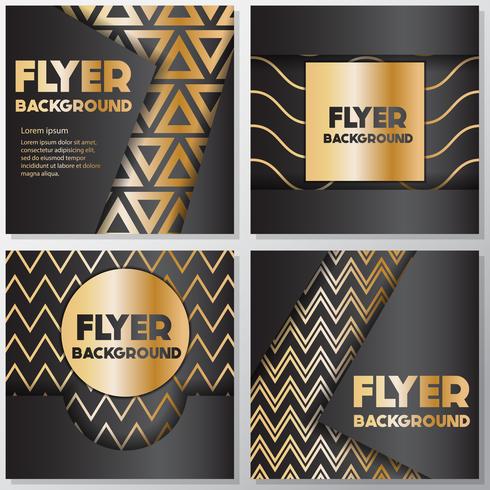 Gold banner background flyer style Design Template vector