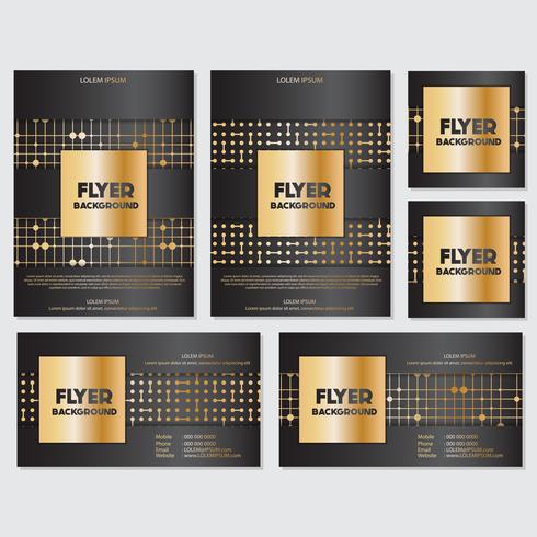 Gold banner background flyer style Design Template vector