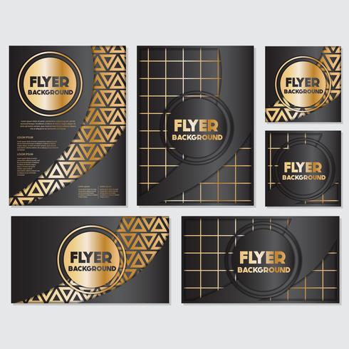 Gold banner background flyer style Design Template vector