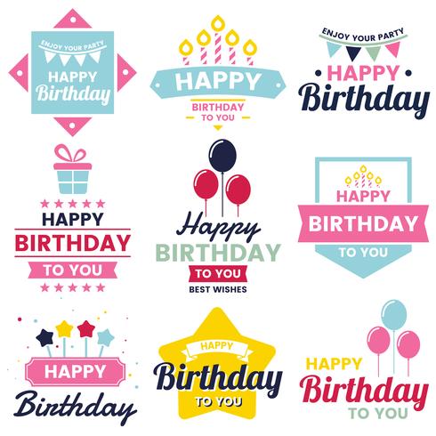 Happy Birthday Vector Logo for banner