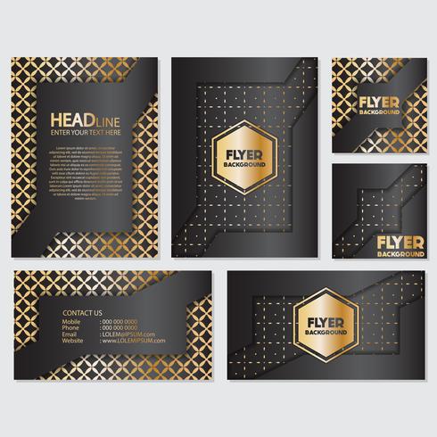 Gold banner background flyer style Design Template vector