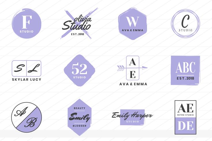 Feminine Vintage Retro Vector Logo for banner