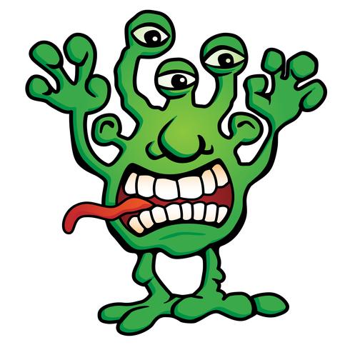 Silly Monster Creature Cartoon Vector Illustration