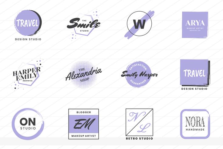 Logo retro vintage femenino para banner vector