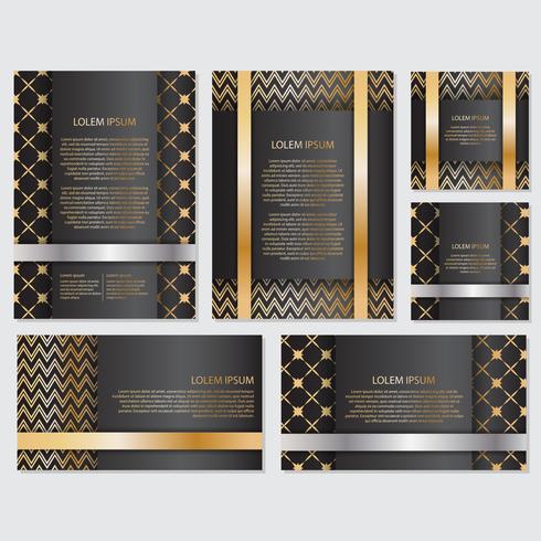 Gold banner background flyer style Design Template vector