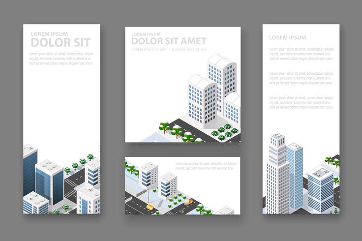 Set business card template. For real estate vector