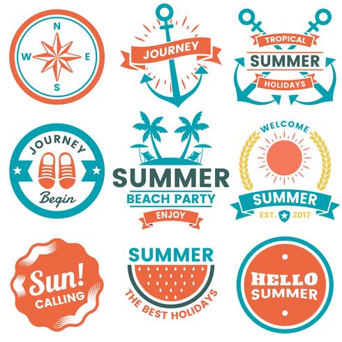 Summer Retro Vector Logo for banner
