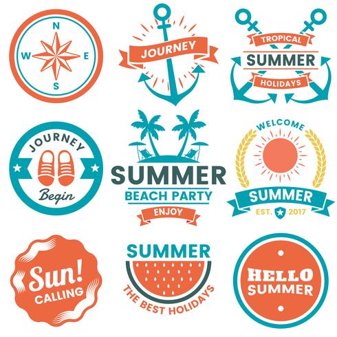 Verano Retro Vector Logo para banner