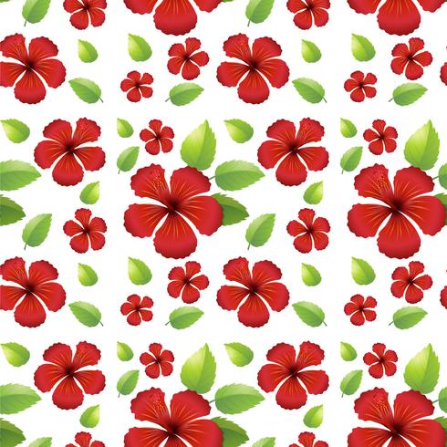 Seamless background design with red flowers vector