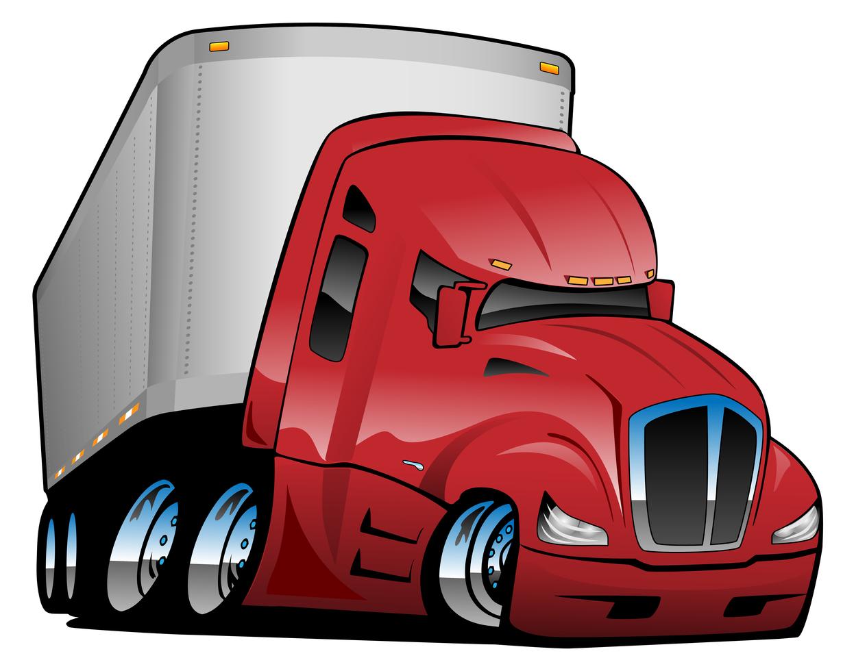 Semi Truck With Trailer Cartoon Vector Illustration 373252 Vector Art ...