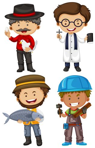 Different men doing different jobs vector