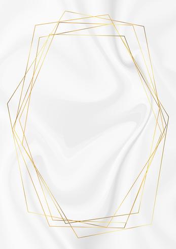 Gold abstract border on marble texture  vector