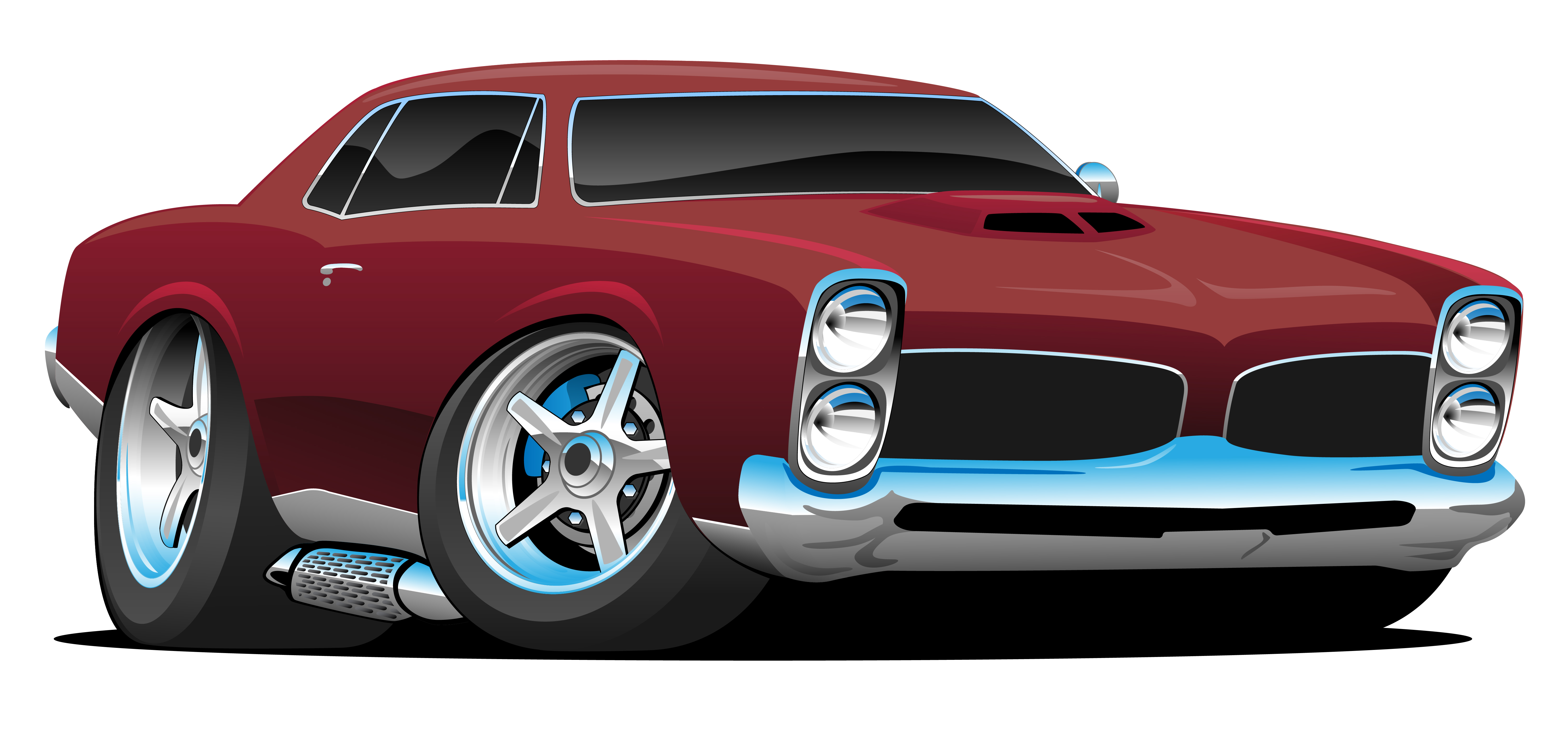Classic American Muscle Car Cartoon Vector Illustration 373343 Vector
