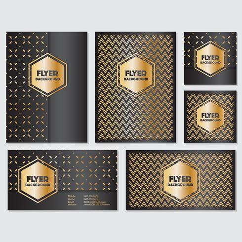 Gold banner background flyer style Design Template vector