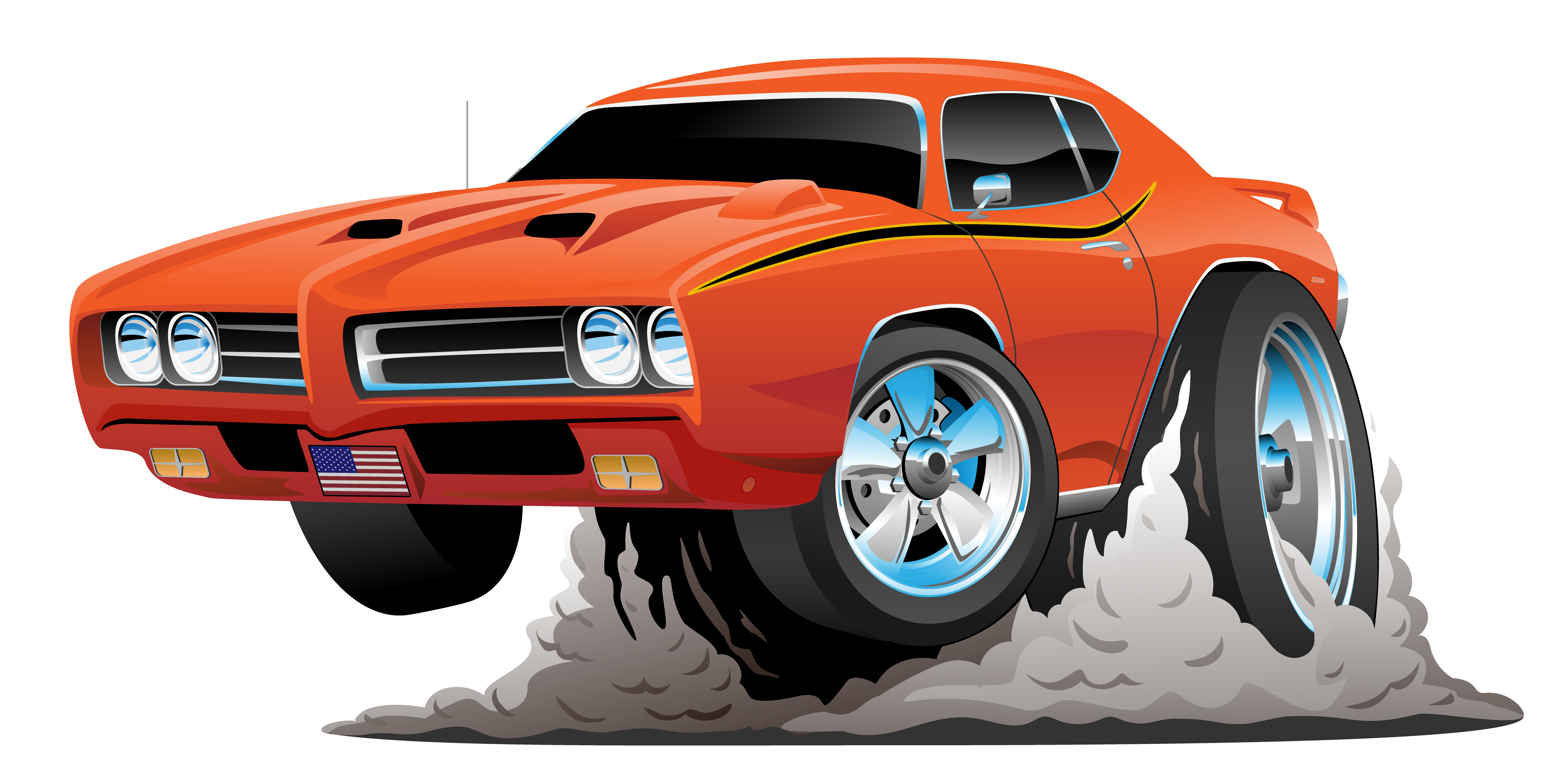 Download Classic American Muscle Car Cartoon Vector Illustration ...