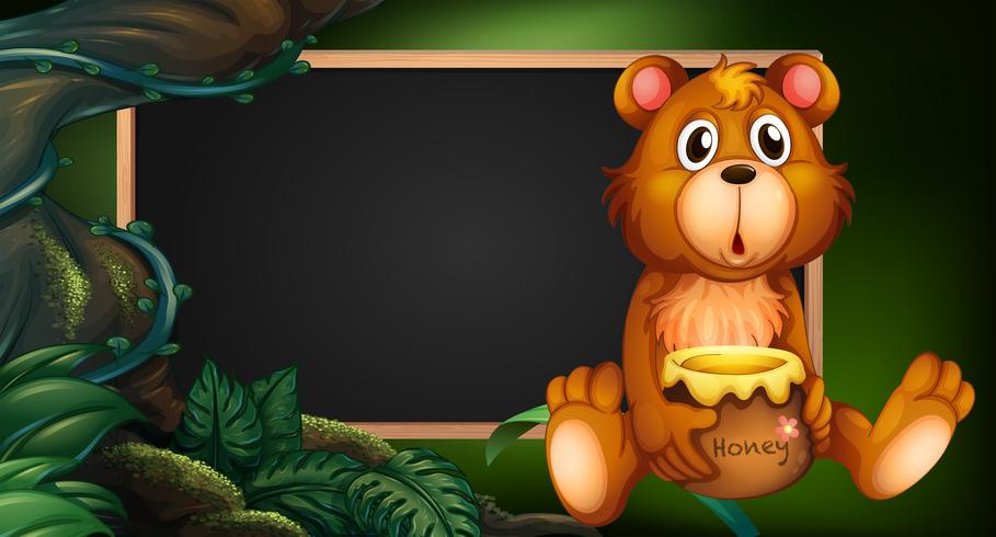 Board design with bear in forest vector