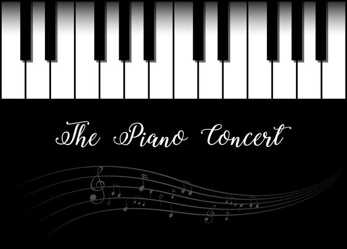 Background design with piano  vector