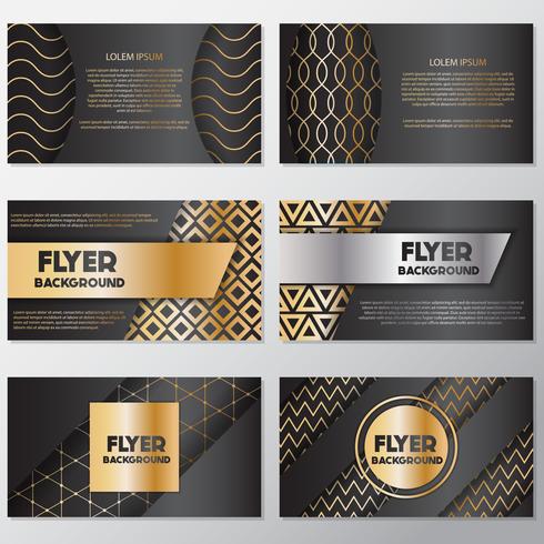 Gold banner background flyer style Design Template vector