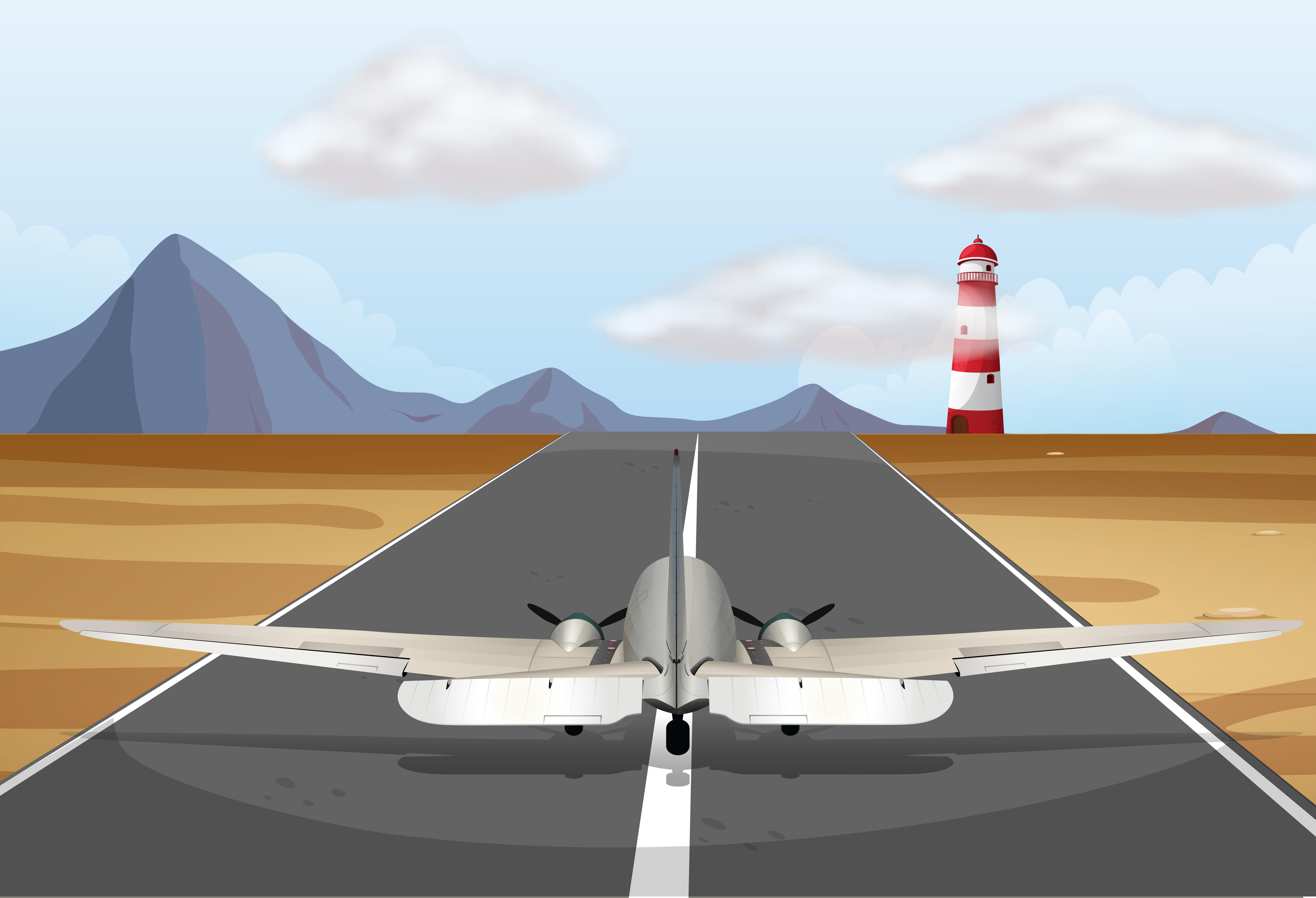 Airplane Landing Clip Art