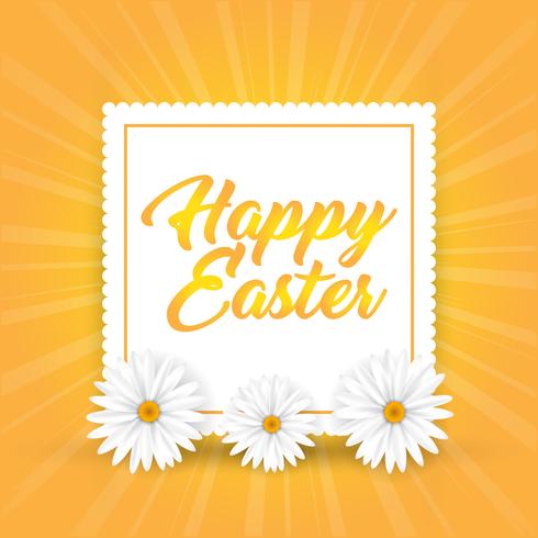 Easter background with daisies vector