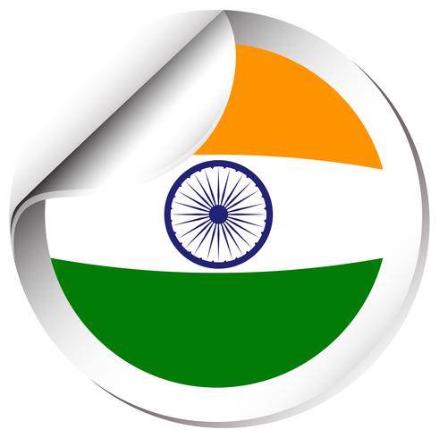 Diseño de etiqueta para la bandera de la india vector