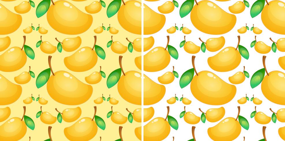 Seamless background with fresh mango vector