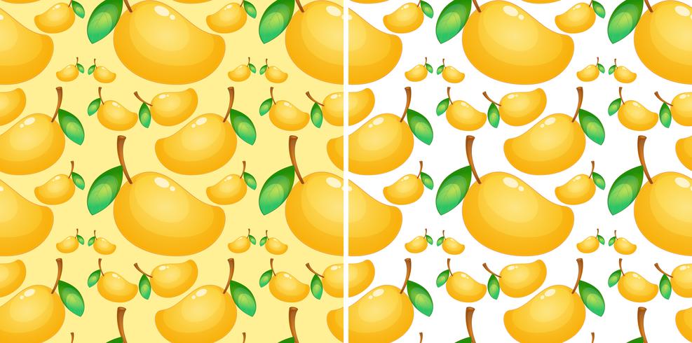 Seamless background with fresh mango vector