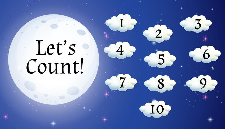 Counting numbers on clouds vector
