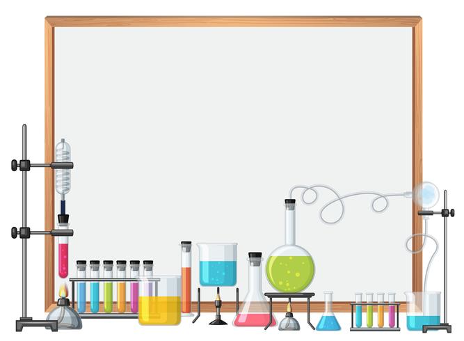 Border template with science equipments vector