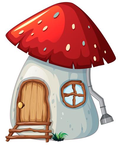 Mushroom house on white backgroud vector