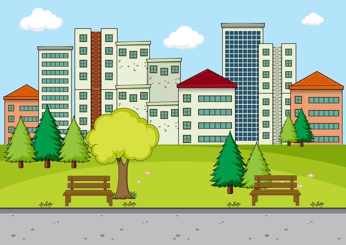 A simple park scene vector