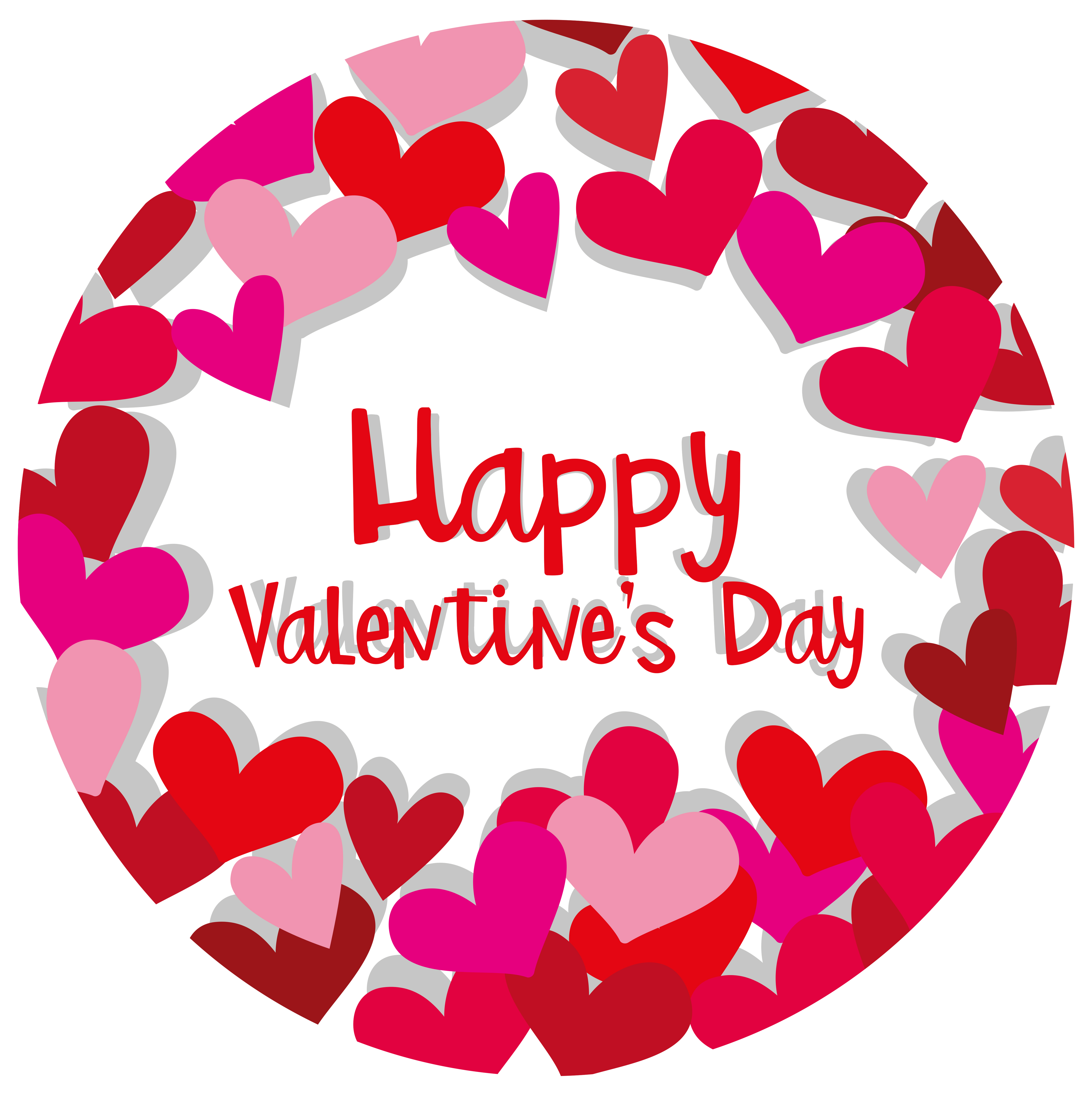 Happy valentine card template with hearts in red and pink 373565 Vector