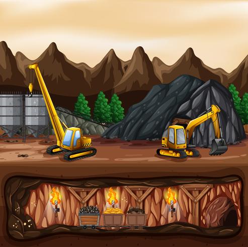 A coal mine landscape vector