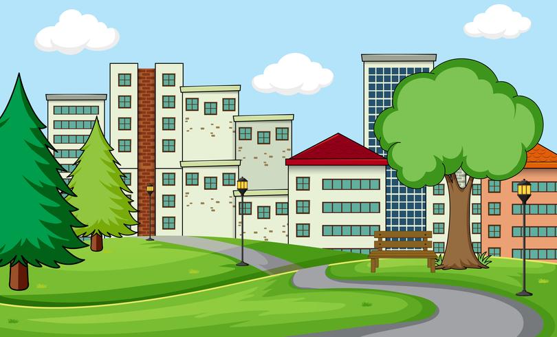 A simple park scene vector