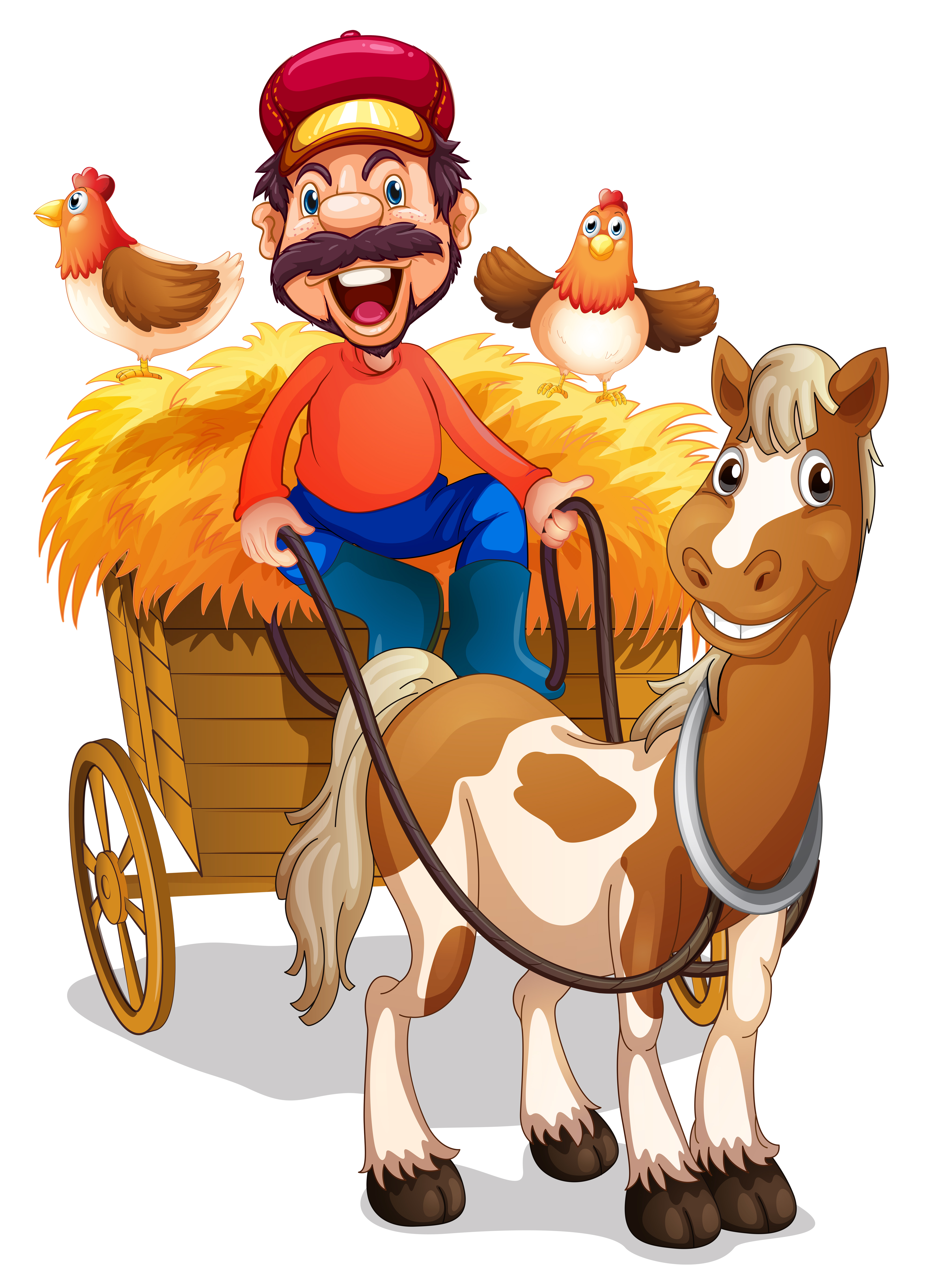 A farmer riding horse cart 373608 Vector Art at Vecteezy