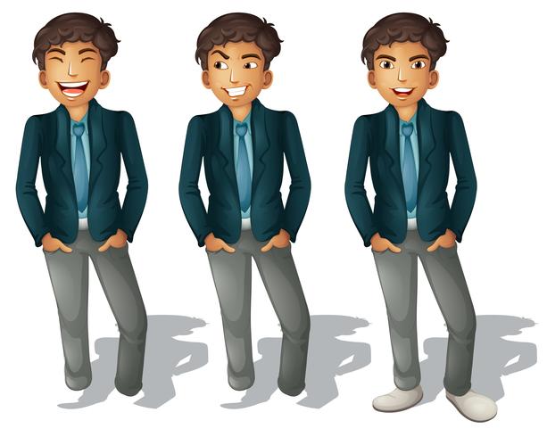 Hombre con diferentes emociones vector