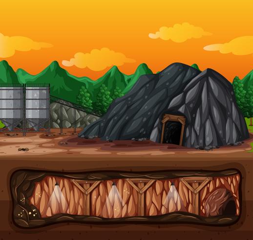 A Mine and Underground Scene 373713 Vector Art at Vecteezy