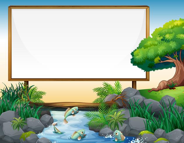 Board template with river in background vector