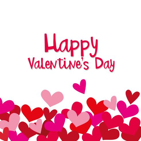 Velentine card template with many hearts vector