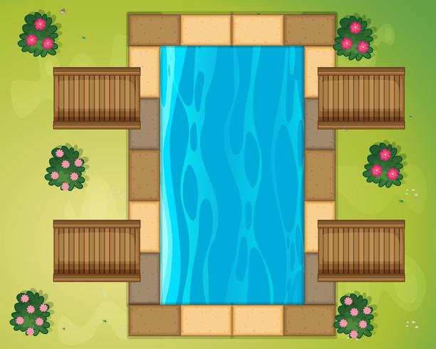 Small pool in the park vector