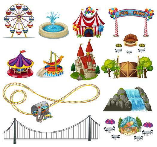 A Set of Theme Park Element  vector