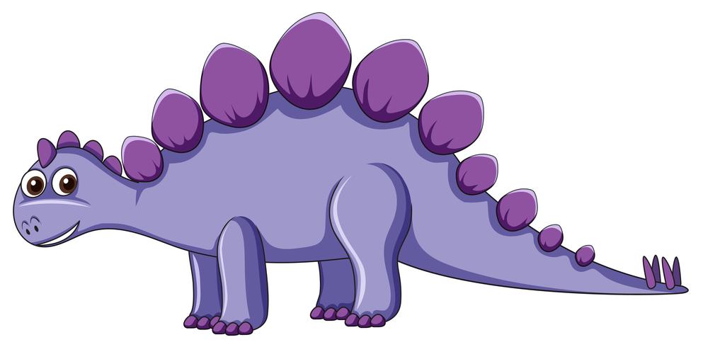 Cute purple dinosaur character vector