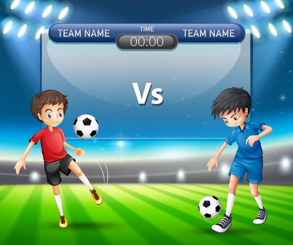 Soccer match with players concept vector