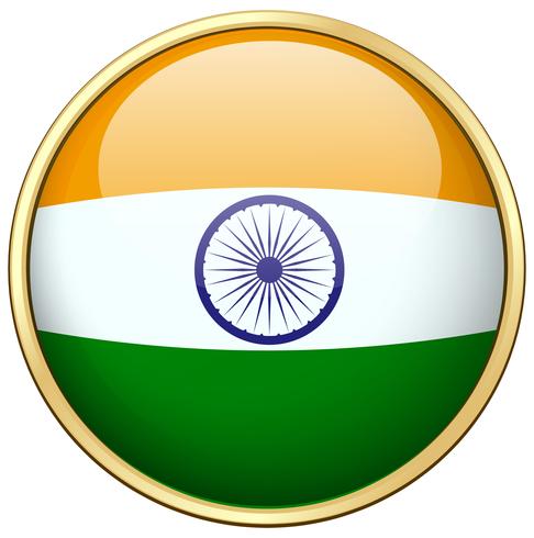 Diseño de la bandera de la India en la placa redonda vector