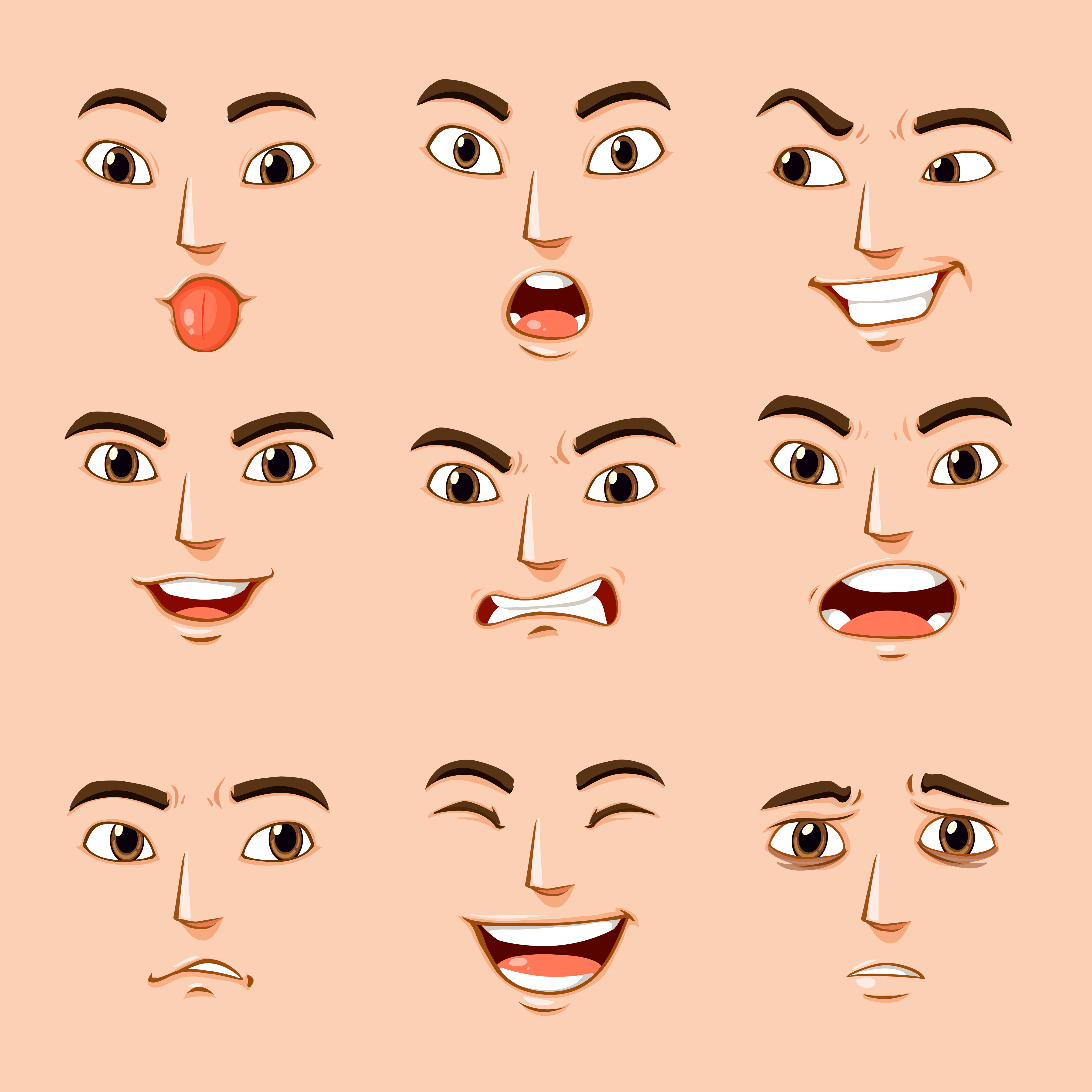 cartoon facial expressions