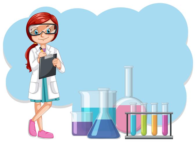 A Scientist and Laboratory Equipments vector